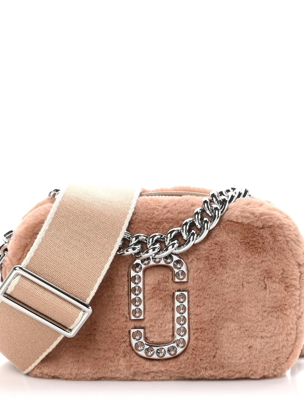 Marc Jacobs Faux Fur Plush Snapshot Camera Bag Brown